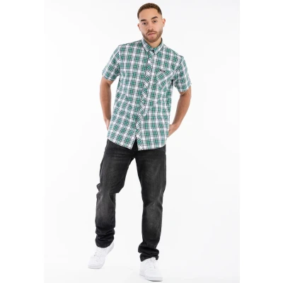 Imagen de Lonsdale Kurzarm Passform Brixworth Camisa, Hombre, Talla: Small, White red blue