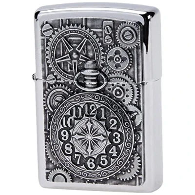 Imagen de Zippo 15214 Pocket Watch Mechero Cromado Pulido, Color Plateado