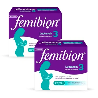 Imagen de Femibion 3 Suplemento Postparto 28 Comprimidos + Cápsulas DHA, Vitaminas y Minerales Sin Gluten ni Lactosa (1)