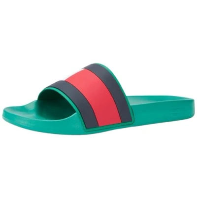 Imagen de Tommy Hilfiger Chanclas de Baño para Hombre Rubber TH Flag Pool Slide, Verde (Olympic Green), 40