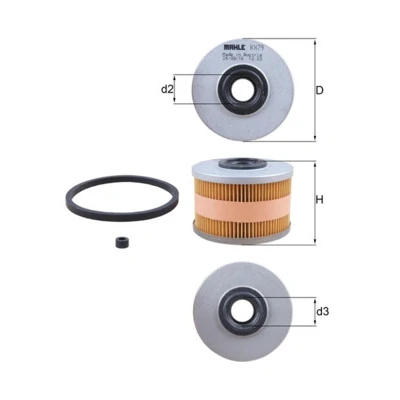 Imagen de MAHLE ORIGINAL KX 79D Filtro Combustible Cartucho filtrante RENAULT: CLIO 2, Kangoo I, I Express