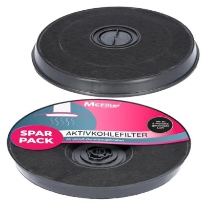 Imagen de 2x Filtro de carbón activado Ø 230 mm para campanas extractoras adecuado 11005728 + 11005732 DHZ2701/01 9029793594, campana extractora Bosch, Siemens, AEG, Whirlpool, Faber
