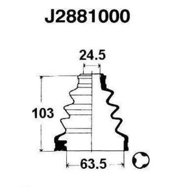 Imagen de Juego de fuelles, árbol transmisión NIPPARTS J2881000