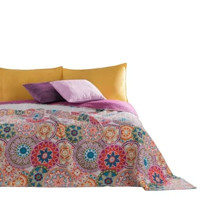 Imagen de DecoKing 77160 Colcha Doble Cara, poliéster, Lila Blanco, y 240 x 260 cm