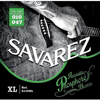 Imagen de Savarez Cuerdas para Guitarra acústica juego acoustic phosphor bronze extra light .010 .047w A140XL