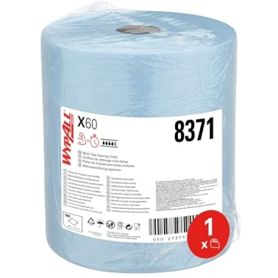Imagen de WypAll X60 General Clean paños en rollo notable 8371 de limpieza azules 1 azul x 500 capa