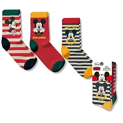 Imagen de SRV Hub® 3 pares de calcetines para niños Mickey Mouse, regreso a clases, divertidos multicolor partir años, multicolor, 6 18 meses