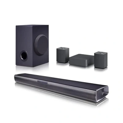 Imagen de LG SQC4R Barra de Sonido Inteligente, 220W, 2.1 Canales, Envolvente Dolby Digital con Bajos Potentes, Amplia Conectividad, HDMI, Bluetooth, USB, Entrada Óptica y App Android/iOS, Negro