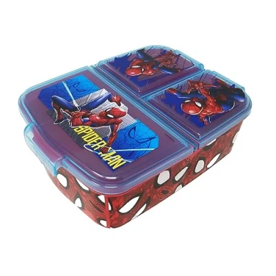 Imagen de Fiambrera para niños, con compartimentos, guardería, de plástico sin bisfenol A (UA Spiderman)