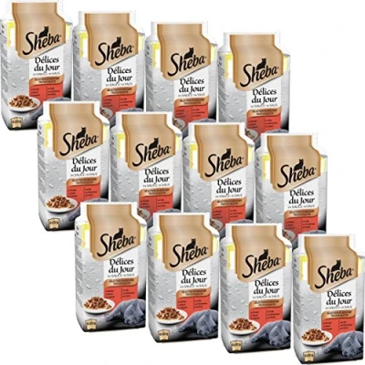 Imagen de Sheba Délices du Jour Nourriture Humide pour Chat Adulte Sélection Boucher en Sauce Sachets Fraîcheur 72 x 50g