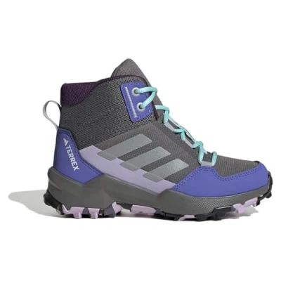 Imagen de adidas Terrex AX4R Mid Hiking Shoes, Zapatos de Senderismo Unisex niños, Grey Four/Matte Silver/Semi Flash Aqua, 33 1/2 EU