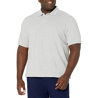 Imagen de Amazon Essentials Polo en piqué de algodón con Corte Regular (Disponible Talla Grandes y Largos Especiales) Hombre, Gris Claro Mezcla, L