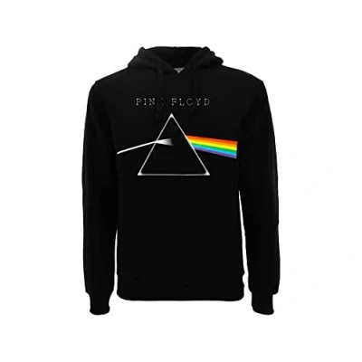 Imagen de Sudadera Pink Floyd original Prisma arcoíris con capucha y bolsillo frontal invisible oficial para adulto, Negro , XL