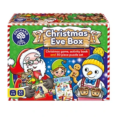 Imagen de Orchard Toys Caja de Nochebuena, Juego Navidad, Rompecabezas Navidad y Libro para Colorear Actividades en una Caja, Regalo Ideal Adviento niños 3 a 6 años