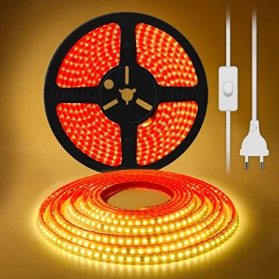 Imagen de pcning 1M Tira LED IP67 Adhesivo Directa 220V Sin Transformador con Interruptor, SMD 2835 Fita Exterior Autoadhesivo 12W Corte 10 CM Blanco Calido 3000K (Blanco calido, 1)