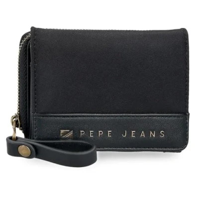 Imagen de Pepe Jeans Morgan Billetero con Monedero Negro 10x8x3 cms Poliéster y PU by Joumma Bags