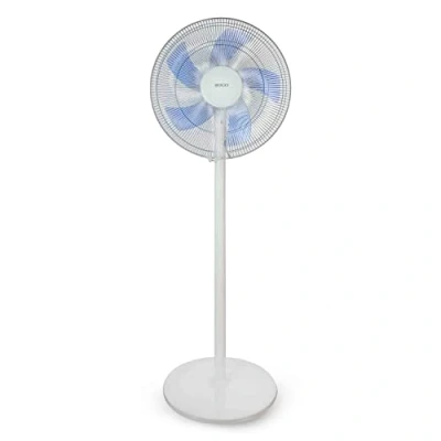 Imagen de SOGO Ventilador de Pie Potente y Silencioso, Suelo Ocsilante altura 90 o 125 cm con 3 velocdades, Diámetro 40cm, 5 aspas, 50W, color Blanco (SS 21245 W)