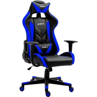 Imagen de T LOVENDO.ES Silla Tipo Gaming Racer X Ergonómica Racing Sillón Gamer Profesional para Videojuegos, PC, Ordenador, Oficina, Estudio. Cojín Lumbar y Cervical. Regulable en Altura reclinable.
