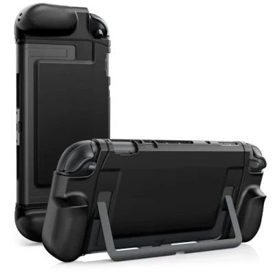 Imagen de TiMOVO Funda Acoplable para Nintendo Switch 2 2025, TPU Grip Cubierta Protectora Accesorios con Diseño Ergonómico Consola y JoyCon, Antigolpes Antiarañazos Recortes Precisos, Negro