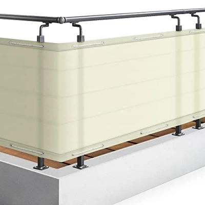 Imagen de Sol Royal Malla ocultacion Mallas Protección Visual Balcon SolVision PB2 PES Pantalla Opaca 300x90 cm Crema balcón privacidad con Ojales Cuerdas