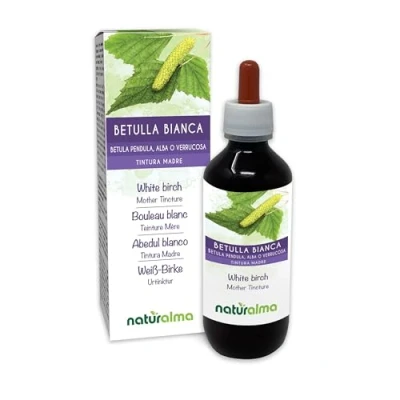 Imagen de Abedul blanco (Betula pendula, alba o verrucosa) hojas Tintura Madre sin alcohol Naturalma Extracto líquido gotas 200 ml Complemento alimenticio Vegano