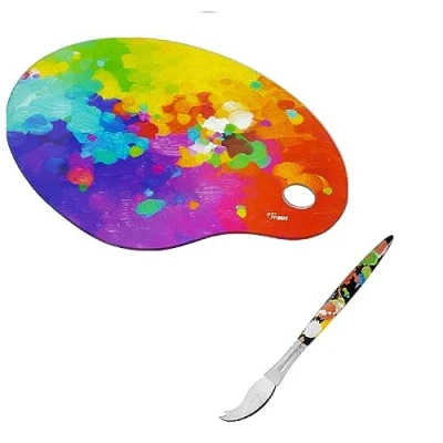 Imagen de udc Pylones Juego de tabla cortar grande y cuchillo para queso, color negro