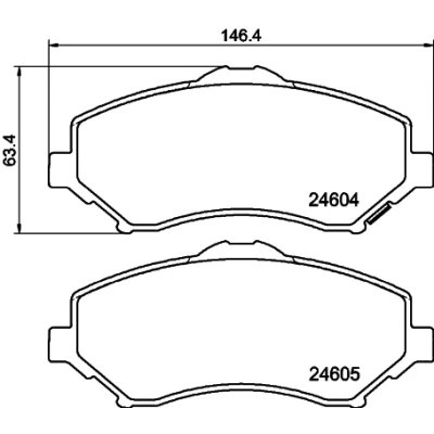 Imagen de HELLA 8DB 355 014 321 Juego de pastillas freno con avisador acústico desgaste DODGE: Journey MPV, Nitro SUV, JEEP: Wrangler 3, IV