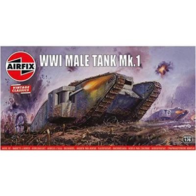 Imagen de Airfix WWI Male Tank 1:72 Scale Model Kit Ejército, Multicolor, 1:76 (Hornby Hobbies LTD A01315V)
