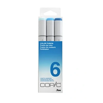 Imagen de Copic Sketch Set «Color Fusion 6», 3 rotuladores dobles con punta mediana y de pincel.
