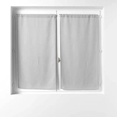 Imagen de Douceur d&#039;Intérieur, Par de Cortinas Gasa Tejida Gris, 2 x 60 120 cm