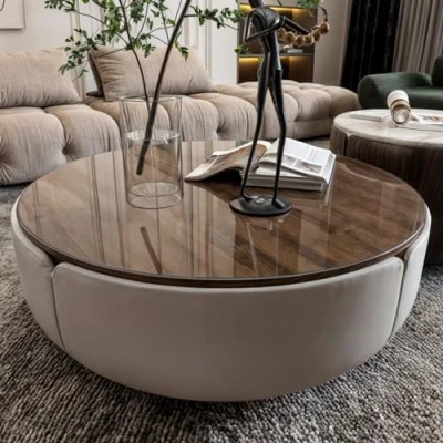 Imagen de NURPELLE protector de mesa redondo transparente con bordes biselados, 2 mm grosor, disponible en varios tamaños o a medida, PVC (diámetro 125 cm)