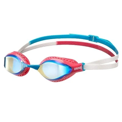 Imagen de arena Air Speed Mirror Gafas de Natación Competición Unisex para Adultos, con Lentes Anchas, Antivaho, Protección UV, 3 Puentes Nasales Intercambiables, Juntas Seal