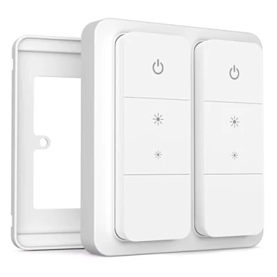 Imagen de IYOKI® Pro Cubierta de Interruptor para Philips Hue Dimmer V2, Compatible con Switch Cover, Adaptador Placa Luz Remoto, 2 Gang (1 Pack)
