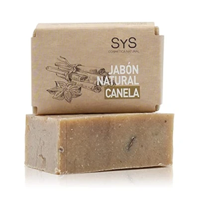 Imagen de JABON Natural SYS 100g CANELA. 100% vegano con aceites esenciales Terapéuticos Cuidado Espinillas Repara e Hidrata Cara y Cuerpo.