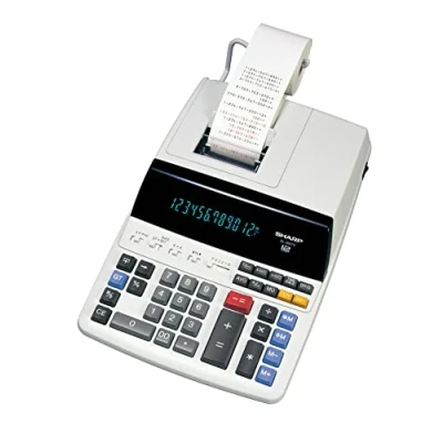 Imagen de Sharp EL 2607V Calculadora de Escritorio (12 dígitos, Color Negro y Rojo), Blanco