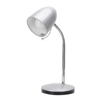Imagen de Aigostar lámpara de escritorio retro metal， flexo vintage sin bombilla， mesa compatible con bombillas modelo E27， Máx 240V， lampara lectura cable 153 cm， plata