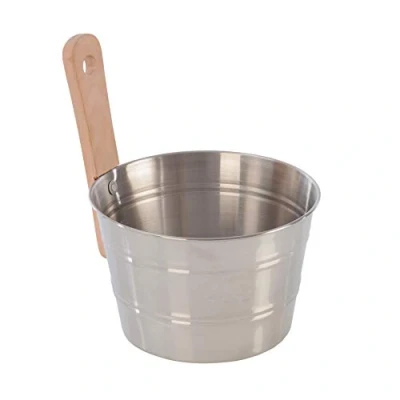 Imagen de Eliga Cubo de acero inoxidable con mango madera, 83793, 4 litros