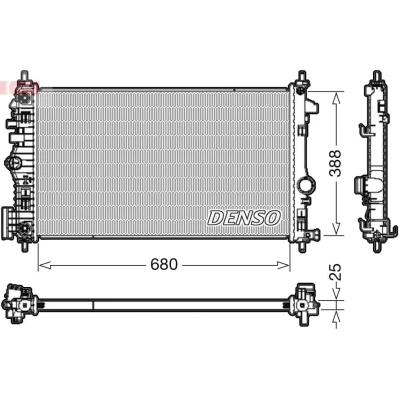 Imagen de DENSO DRM20108 Radiador, refrigeración del motor 680 400 25 OPEL: Insignia A Berlina, Sports Tourer, Hatchback