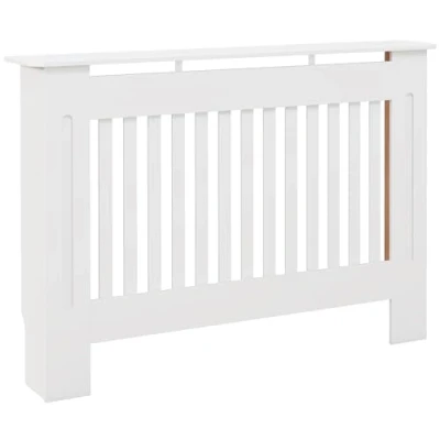 Imagen de HOMCOM Cubre Radiador Cubierta de para Diseño Moderno MDF 112x19x81cm Blanco