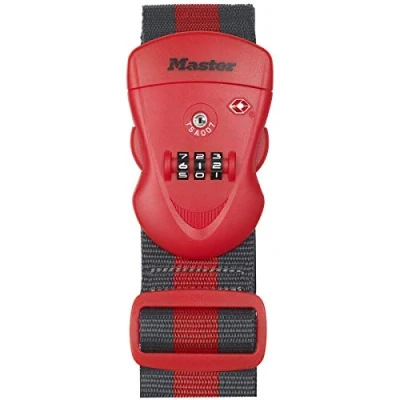 Imagen de Master Lock 4702EURDRED Correa para Equipaje con Combinación, rojo, 190 x 6.5 4.8 cm