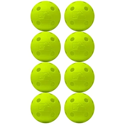 Imagen de Franklin Sports Pelotas de béisbol plástico, Entrenamiento tamaño Oficial la MLB, Color Amarillo, Paquete 8