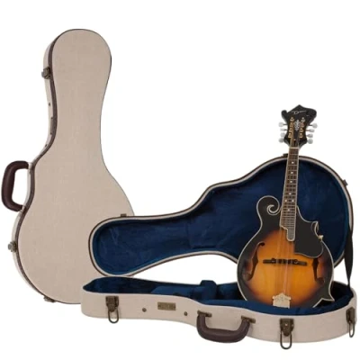 Imagen de Gator Cases Journeyman Estuche Deluxe de madera Folk para mandolina; exterior arpillera (GW JM MANDOLIN)