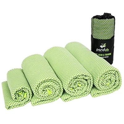 Imagen de pandoo Toalla de Viaje Microfibra Fibras Ecológicas Nylon y Bambú Manta Baño Secado Rápido Absorbente Antibacteriana Deporte, Viaje, Natación, Ducha Playa Estuche 80x40 cm