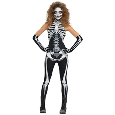 Imagen de amscan Christys London Disfraz Mono Esqueleto para Mujeres en Varias Tallas Halloween