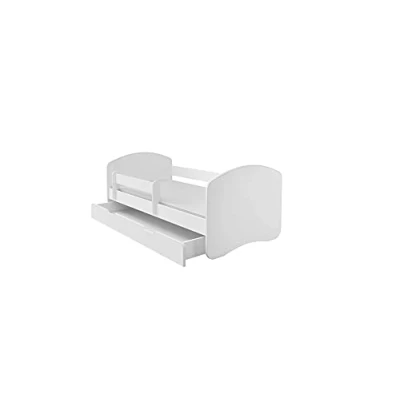 Imagen de BDW Cama infantil con un cajón y colchón, color blanco, 140 x 70 cm