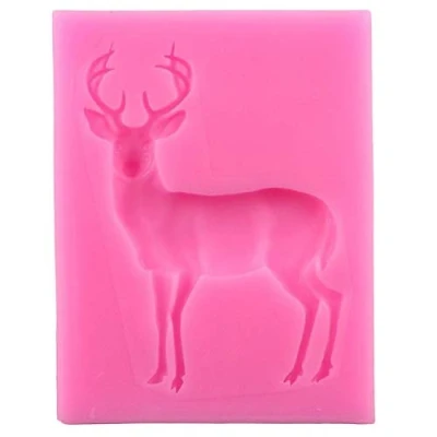 Imagen de Ericetion Molde De Silicona Ciervo 3D Arcilla Chocolate Galleta para Hornear Moldura Casas Navidad
