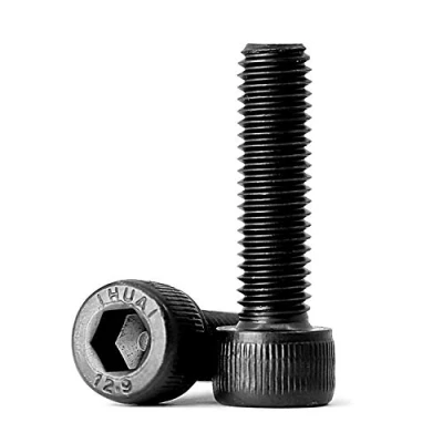 Imagen de (60 unidades) M6 x 10 mm Tornillo hexagonal interior 12,9 grados acero al carbono Tornillos cilíndricos con hexágono interior, rosca completa, negro
