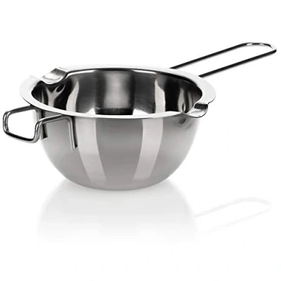 Imagen de com four® Olla para fundir al baño maría Cuenco con 2 picos de acero inoxidable (01 pieza 400ml)