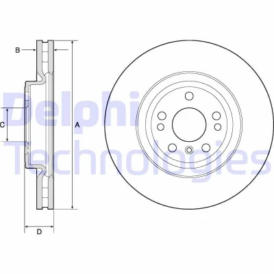 Imagen de DELPHI BG9148C Disco de freno 330 32 5 ventilado revestido altamente carbonizado sin cojinete rueda, anillo sensor ABS MERCEDES BENZ: Clase ML