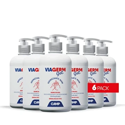 Imagen de Camp VIAGERM Gel desinfectante de manos con 70% alcohol, 500 ml x 6 pz